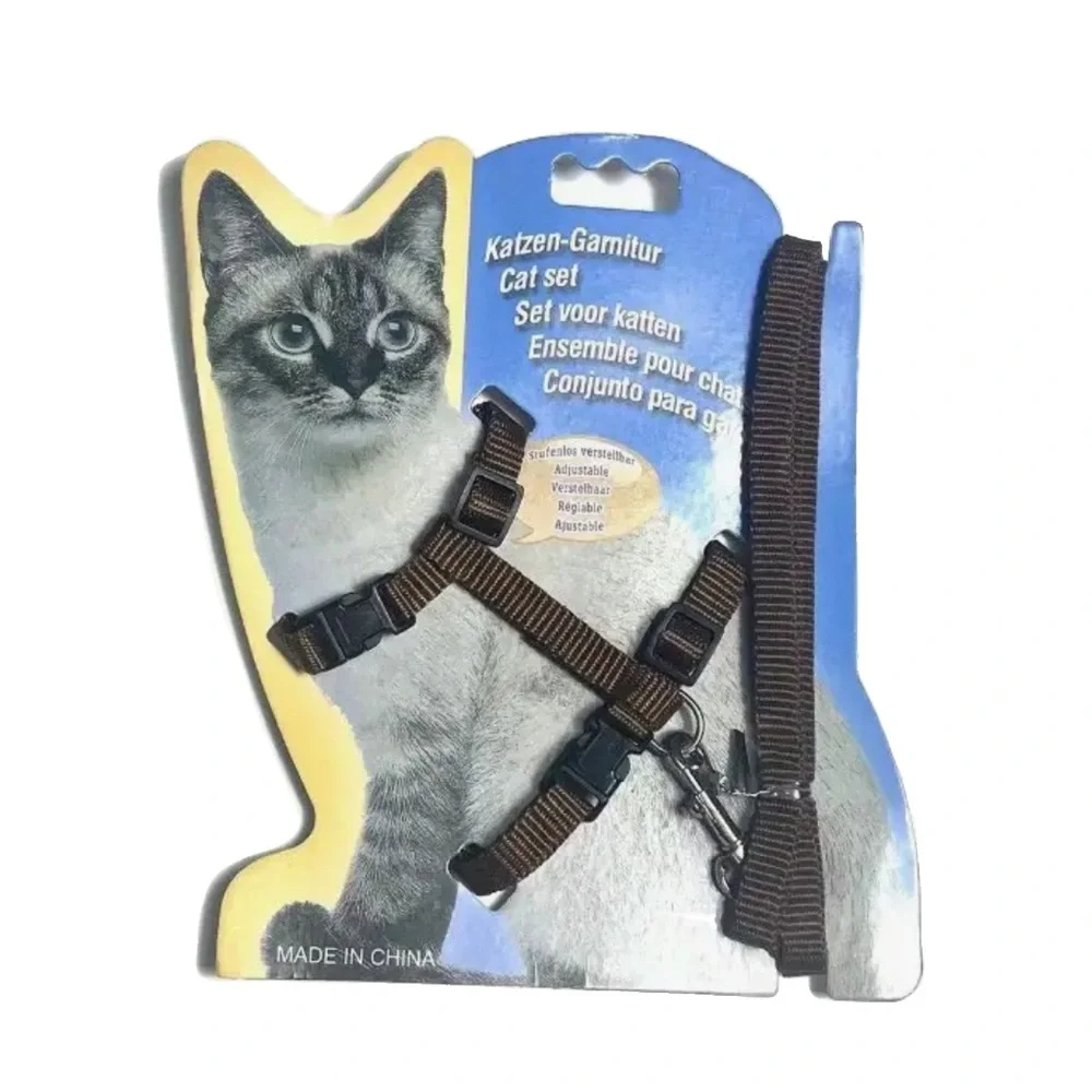 Adjustable Cat Small Pet Harness and Leash, Choose Color